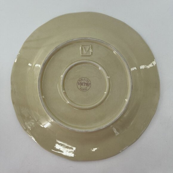 VIETRI ETRUSCA ITALY HAND PAINT DINNER PLATES 11.5" BIRD BEIGE - Picture 5 of 9